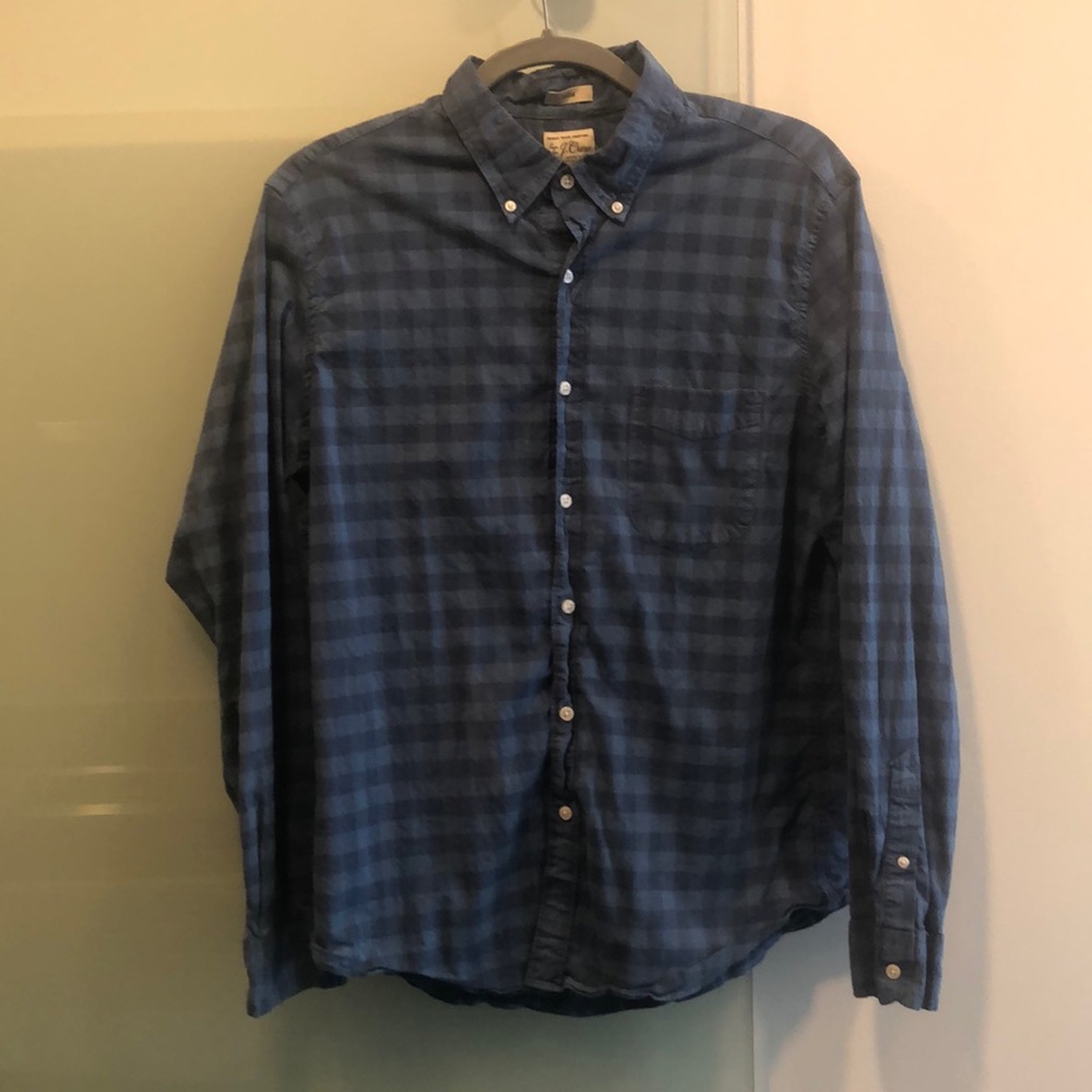 J. Crew blue gingham button down